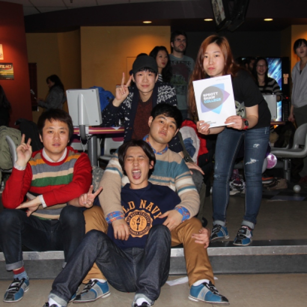 Sprott Shaw College students at Bowling Night co-sponsored by A Plus